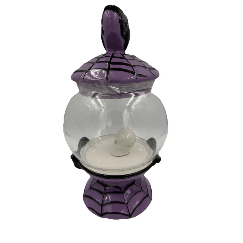 Cobwebs & Cauldrons Candy Jar Bats and Spiderwebs Light Up Halloween Display